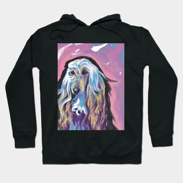 Afghan Hound Dog Bright colorful pop dog art Hoodie by bentnotbroken11